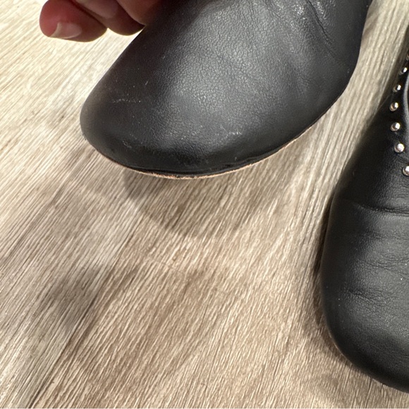 REFORMATION Black Studded Bethany Mary Jane Flat Buckle Shoes  Women's Size 5 - Picture 4 of 8